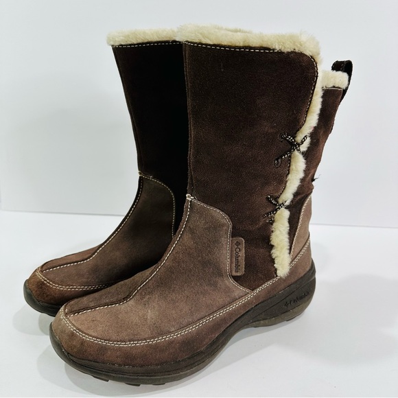 🩷 COLUMBIA WOMENS SIZE 8.5 SHERPA 10 1/2” H PULL ON BOOTS GREAT CONDITION - Picture 1 of 10